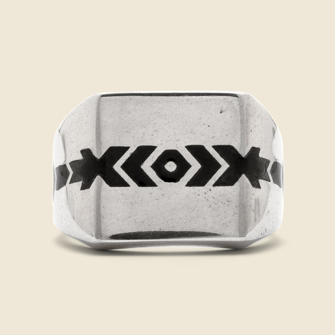 California Geometric Inlay Ring - Black Enamel - Jason LeCompte Jewelry - STAG Provisions - Accessories - Rings