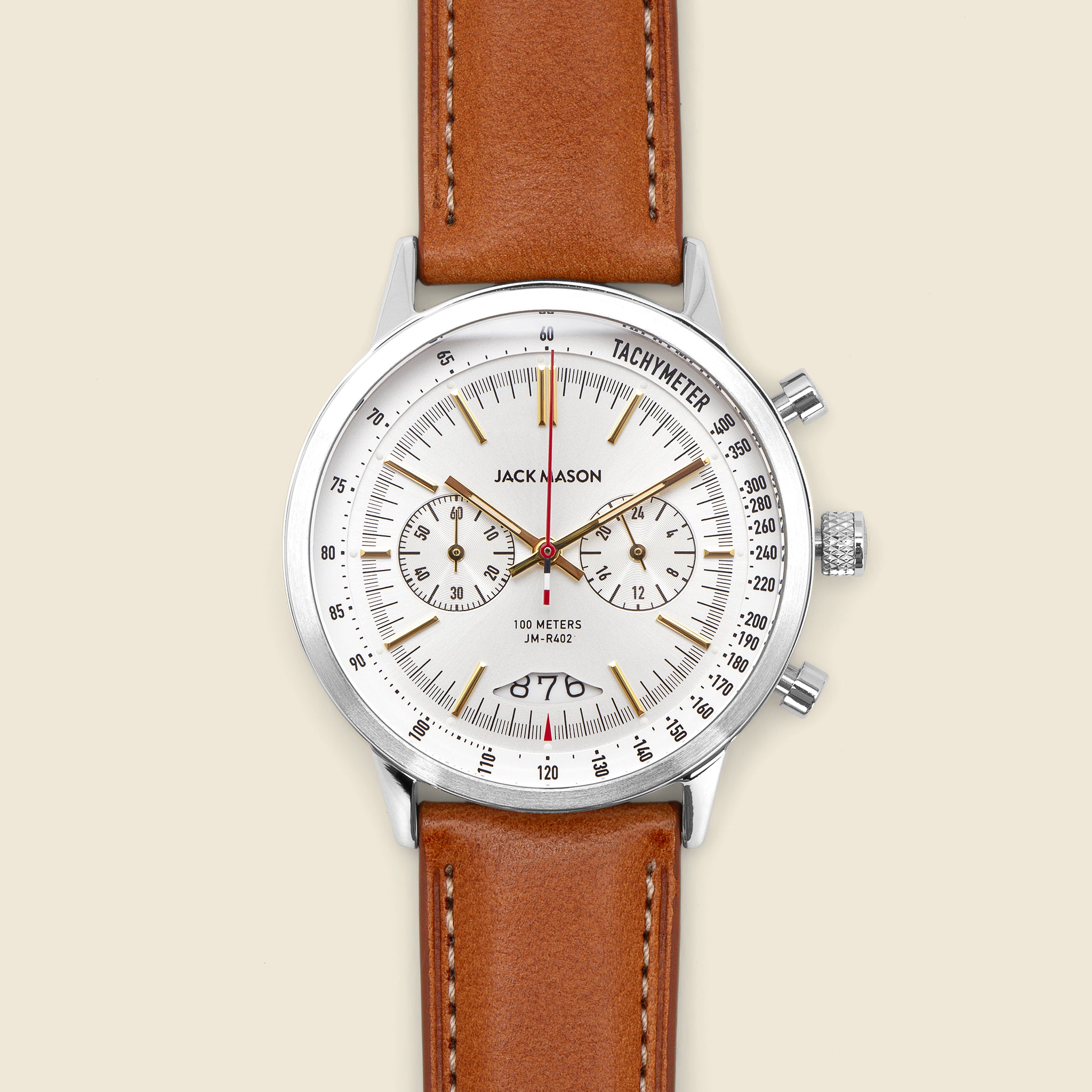 Mirabeau Chronograph Racing Watch 40MM - White/Tan - Jack Mason - STAG Provisions - Accessories - Watches