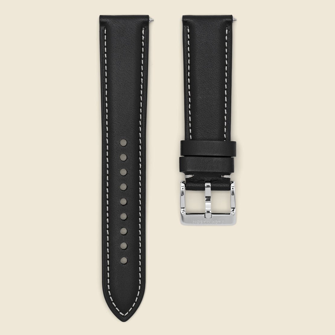 Jack Mason Leather Watch Strap 20MM - Black