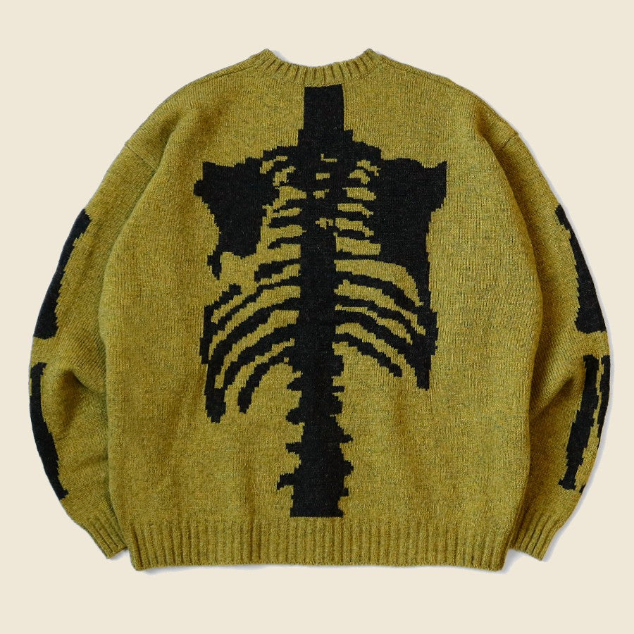 Wool Bone Crew Holiday Special Sweater - Mustard - Kapital - STAG Provisions - W - Tops - Sweater