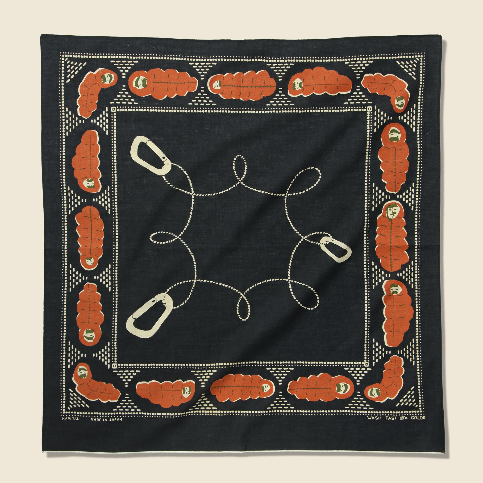 Sleep Selvedge Bandana - Black - Kapital - STAG Provisions - Accessories - Bandanas