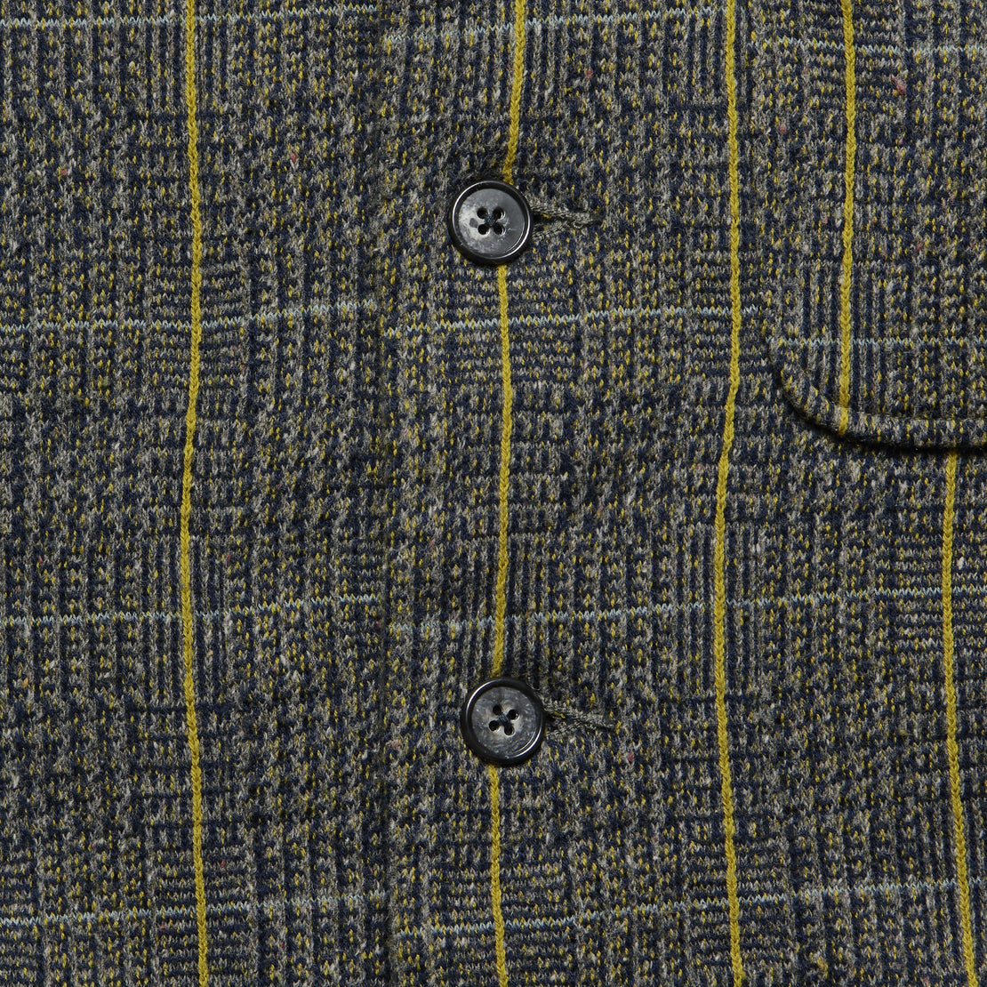 Tweed Fleecy Knit Kobe Jacket - Grey/Yellow - Kapital - STAG Provisions - Outerwear - Coat / Jacket