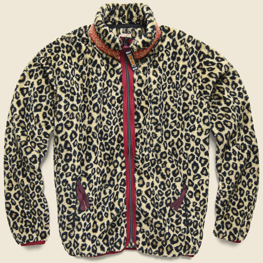 Kapital Leopard Fleece Zip Blouson - Brown