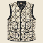 Do-Gi Sashiko Fleecy Knit Beach Vest - Black/White - Kapital - STAG Provisions - Suiting - Vest