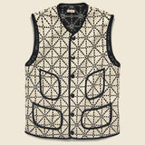 Do-Gi Sashiko Fleecy Knit Beach Vest - Black/White - Kapital - STAG Provisions - Suiting - Vest