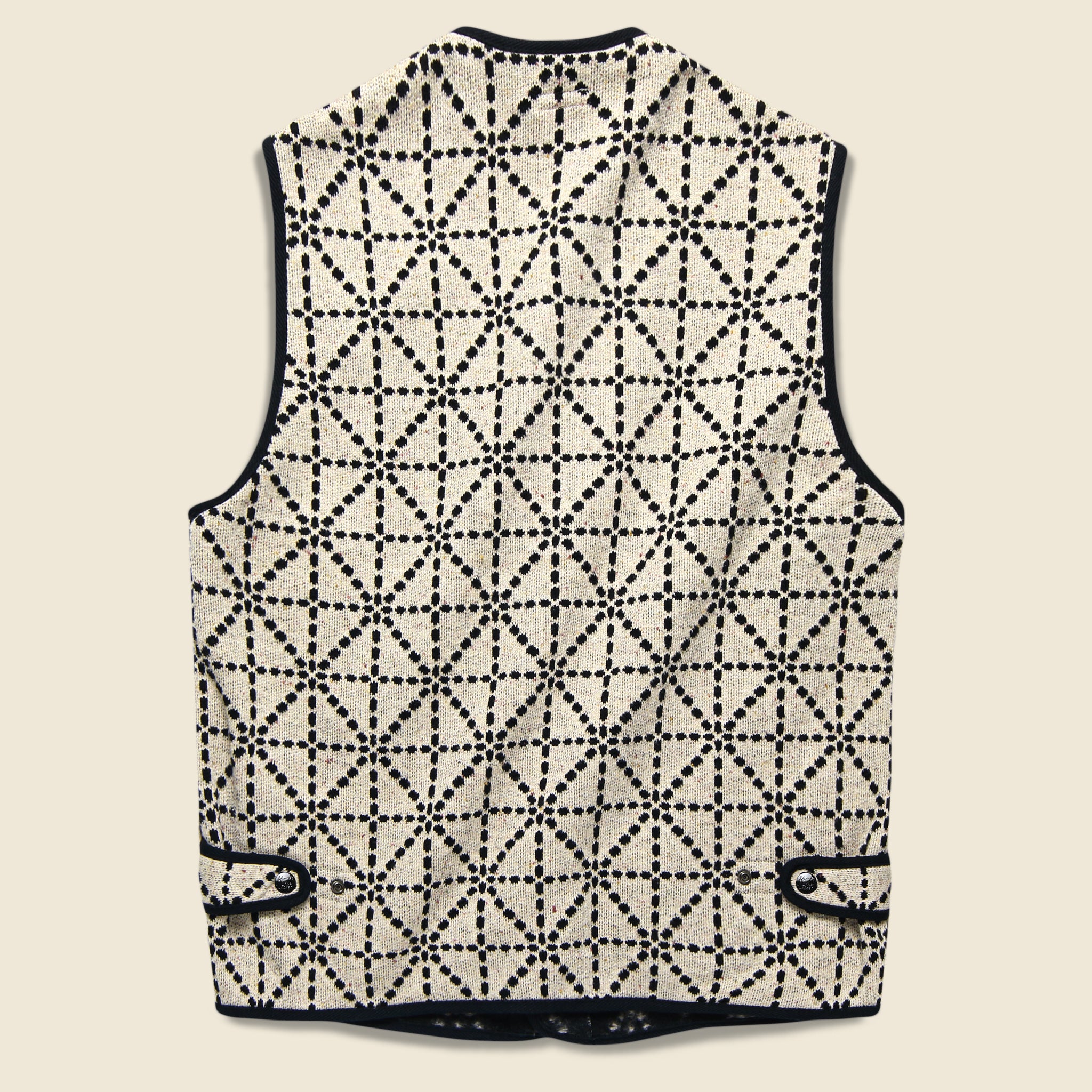 
                          Do-Gi Sashiko Fleecy Knit Beach Vest - Black/White - Kapital - STAG Provisions - Suiting - Vest
                        