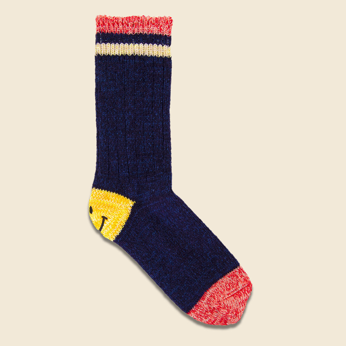 Kapital 72 Yarns Wool Ivy Smile Socks - Navy