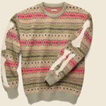 Bone 7G Fair Isle Crew Sweater - Grey/Beige - Kapital - STAG Provisions - Tops - Sweater