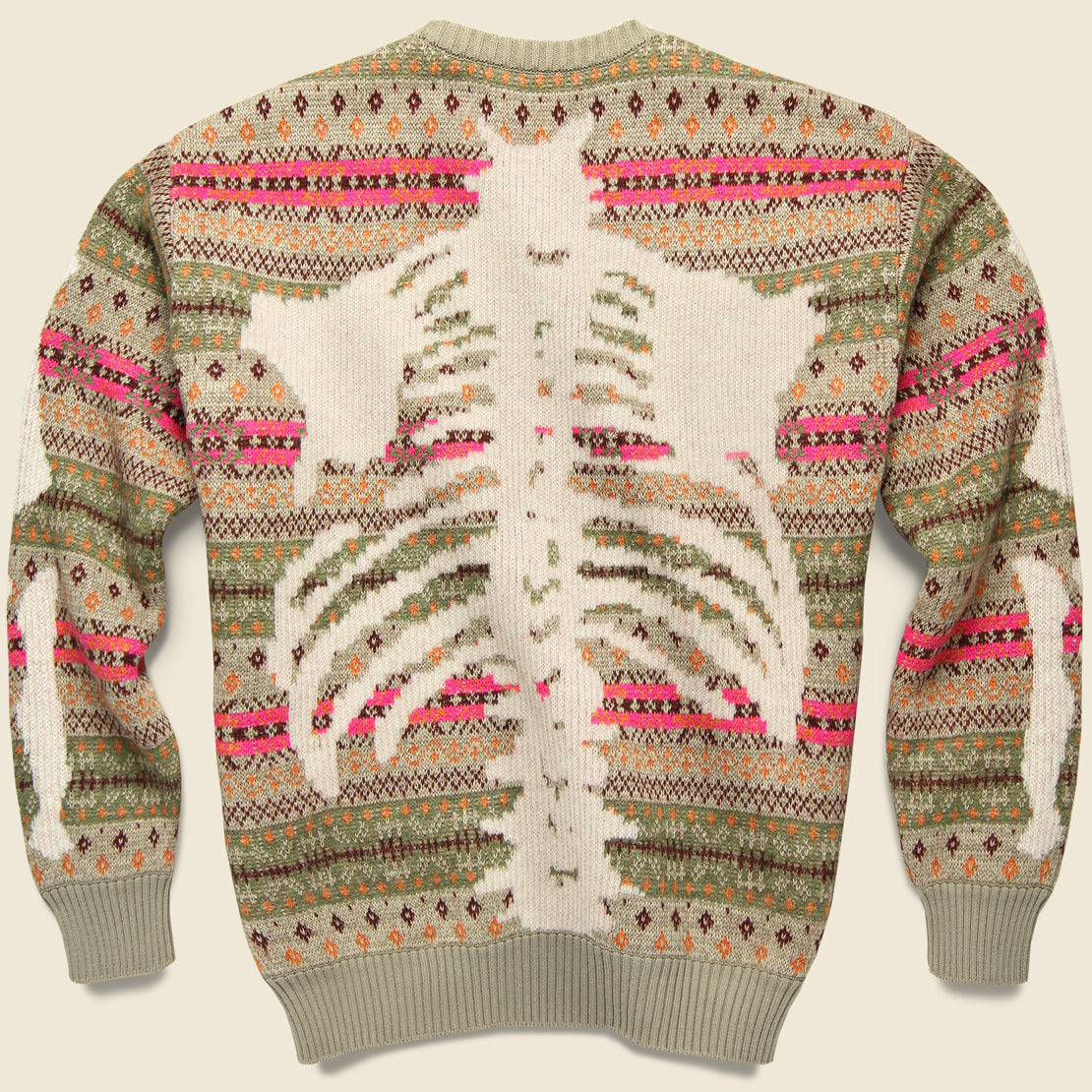 Bone 7G Fair Isle Crew Sweater - Grey/Beige - Kapital - STAG Provisions - Tops - Sweater