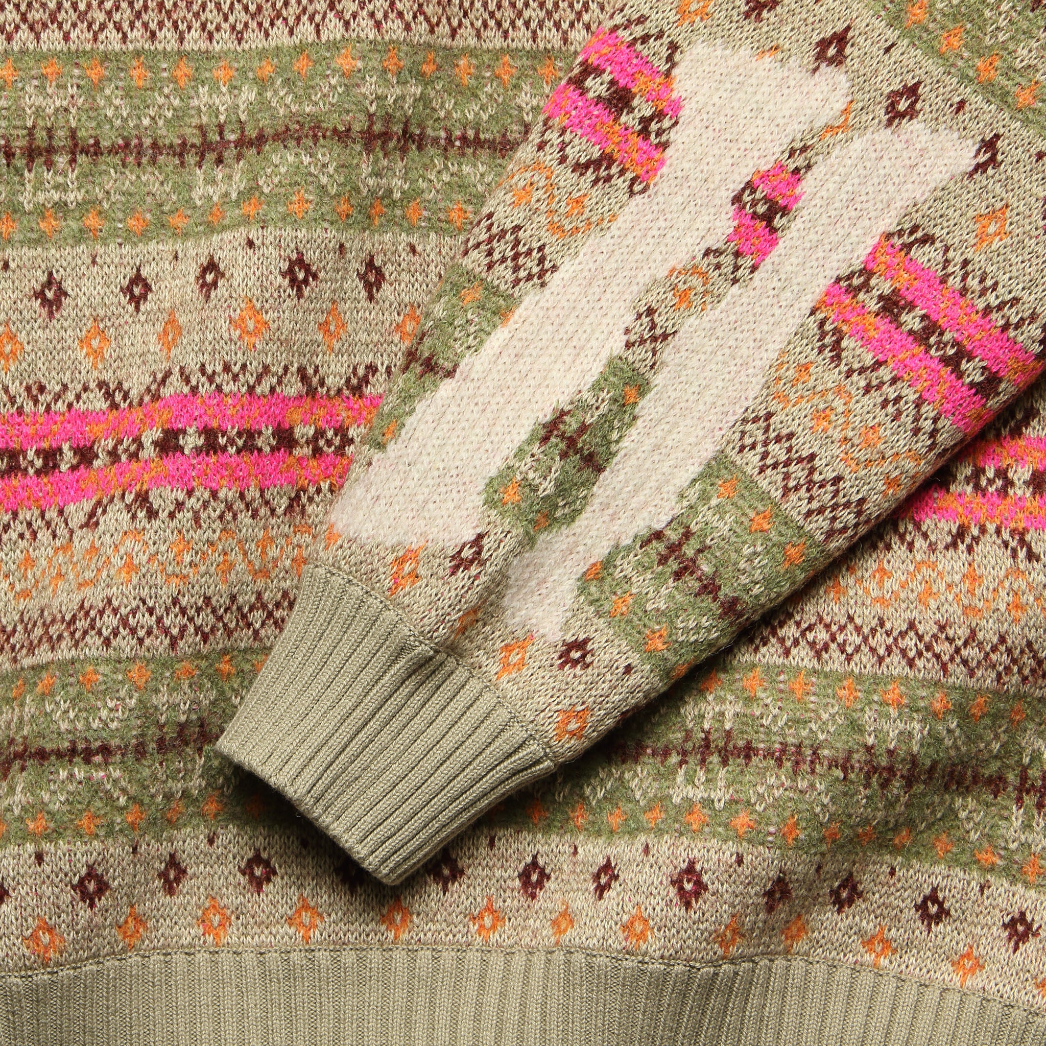 Bone 7G Fair Isle Crew Sweater - Grey/Beige - Kapital - STAG Provisions - Tops - Sweater