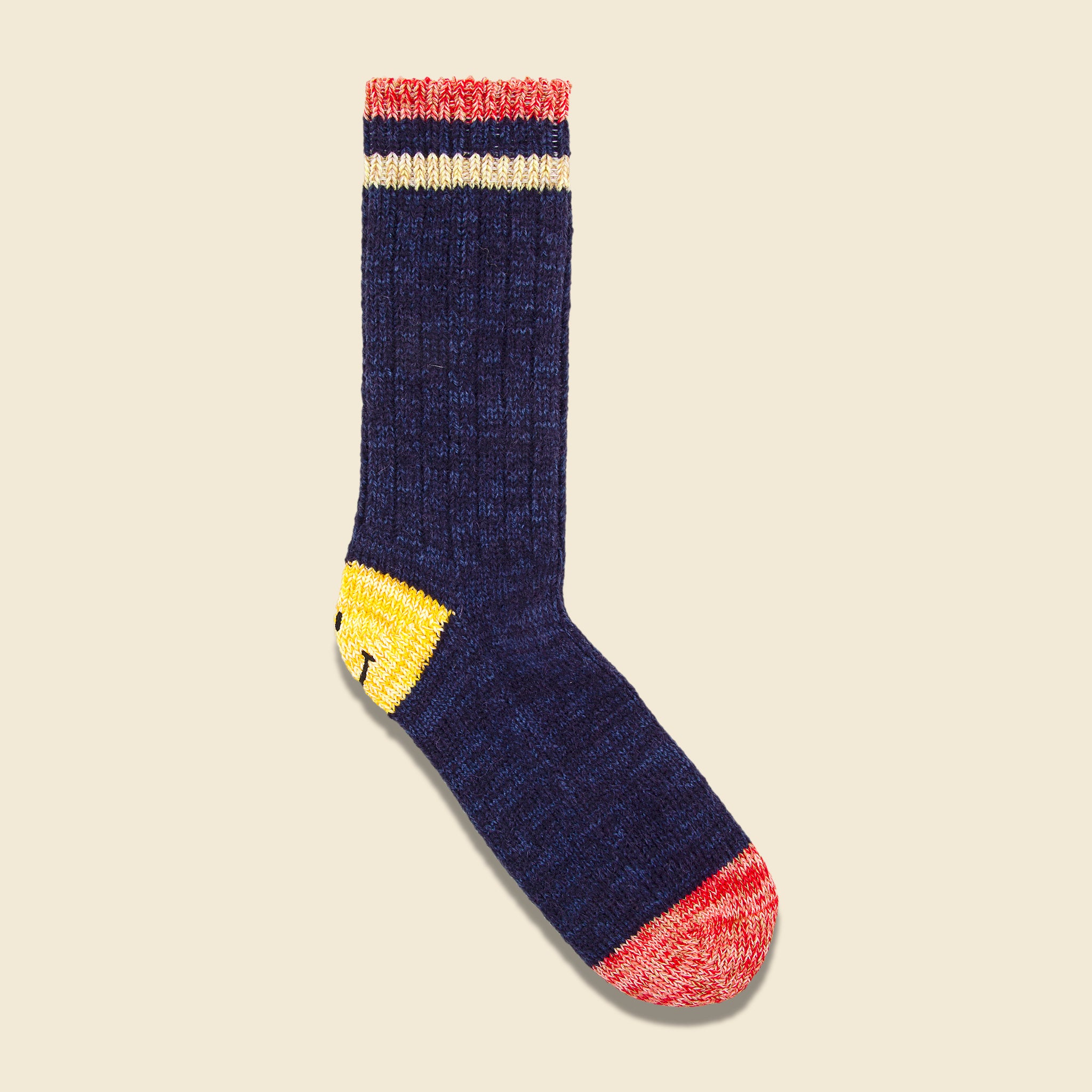 Ivy Smiley 72 Yarns Wool Socks - Navy - Kapital - STAG Provisions - Accessories - Socks
