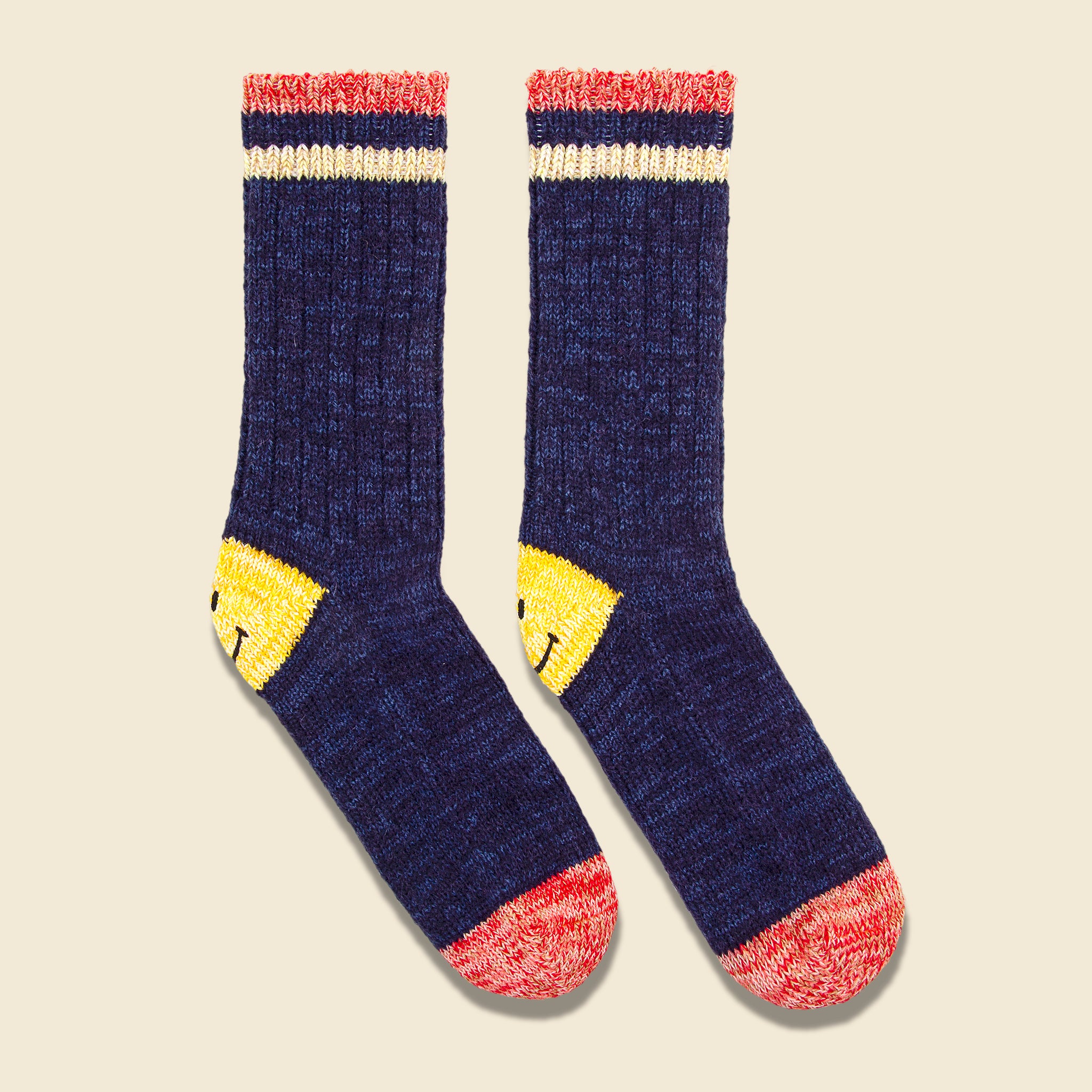 
                          Ivy Smiley 72 Yarns Wool Socks - Navy - Kapital - STAG Provisions - Accessories - Socks
                        