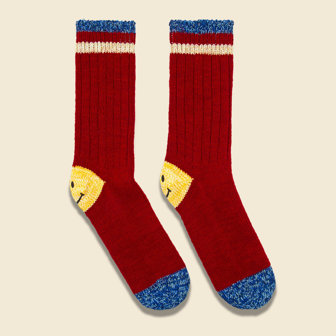 Ivy Smiley 72 Yarns Wool Socks - Red - Kapital - STAG Provisions - Accessories - Socks