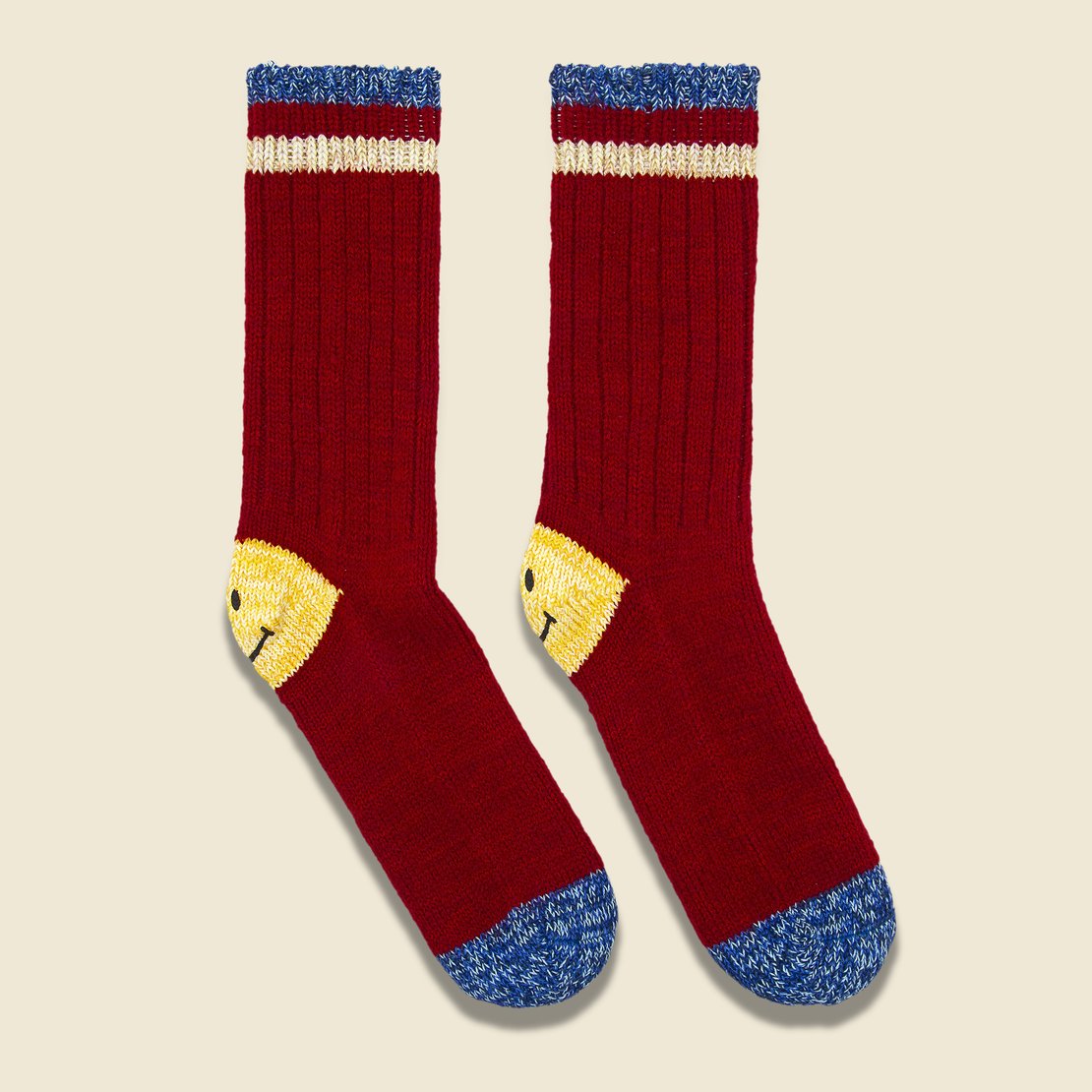 72 Yarns Wool Ivy Smile Socks - Red - Kapital - STAG Provisions - W - Accessories - Socks