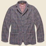 Kobe Tweed Fleecy Knit Jacket - Grey/Pink - Kapital - STAG Provisions - Outerwear - Coat / Jacket