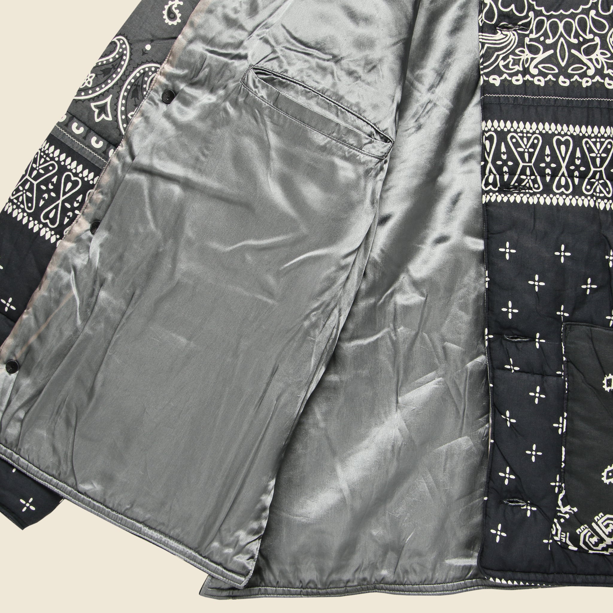 
                          Samu Gauze Bandana Patchwork Quilt Work Blouson - Black - Kapital - STAG Provisions - Outerwear - Coat / Jacket
                        