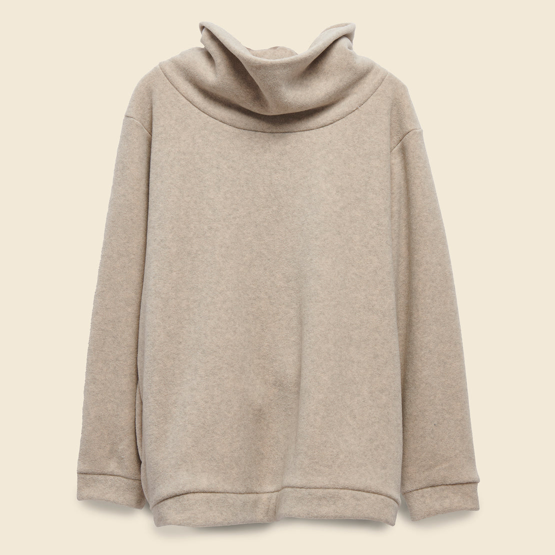 Kapital Reverse Fleece Big High Neck Sweatshirt - Ecru