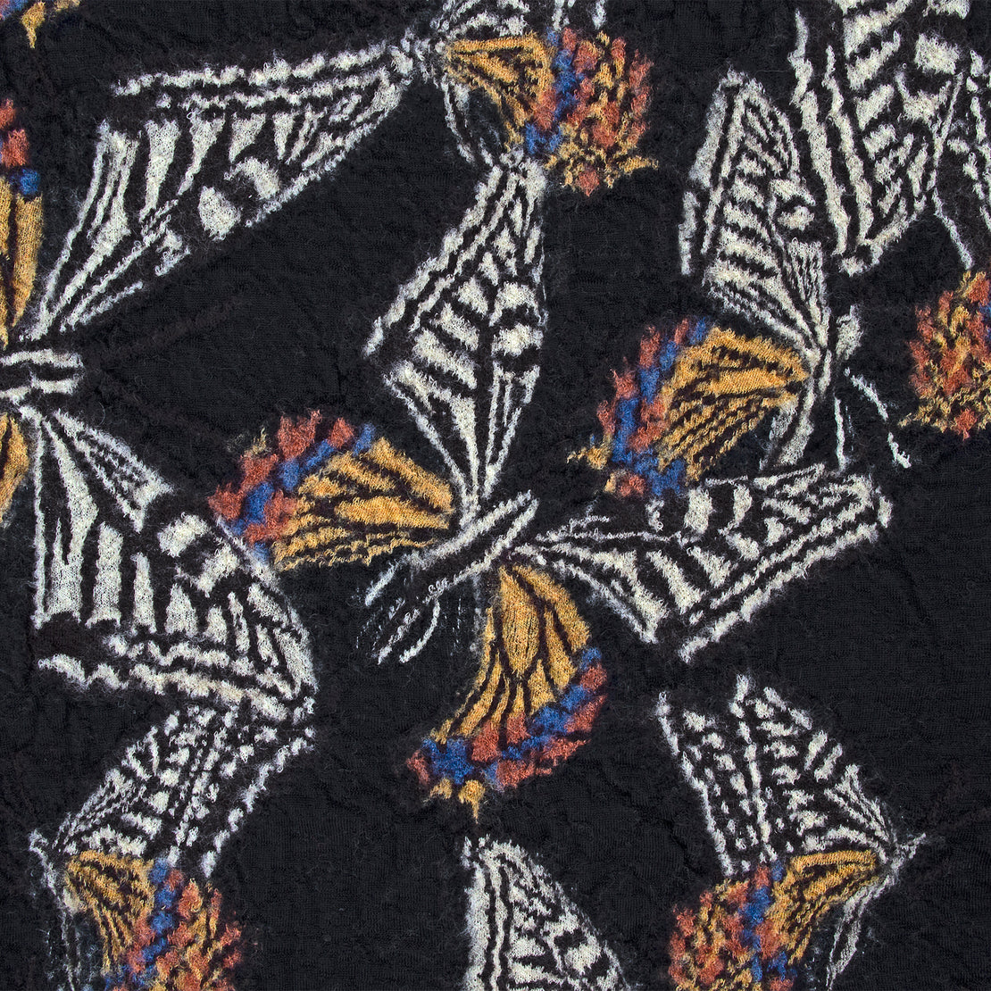Butterfly Compressed Wool Scarf - Black - Kapital - STAG Provisions - W - Accessories - Scarf