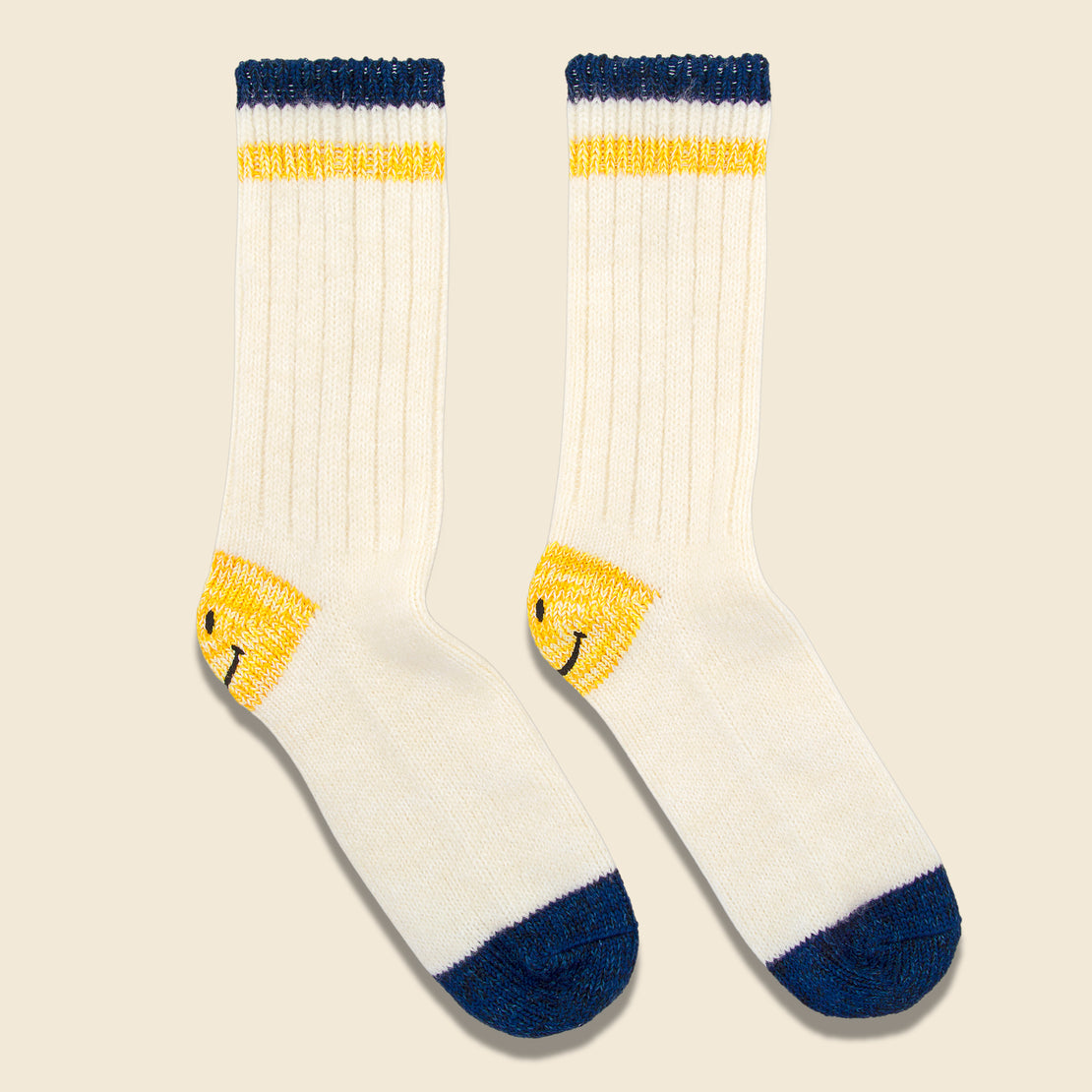 72 Yarns Wool Ivy Smile Socks - White - Kapital - STAG Provisions - W - Accessories - Socks