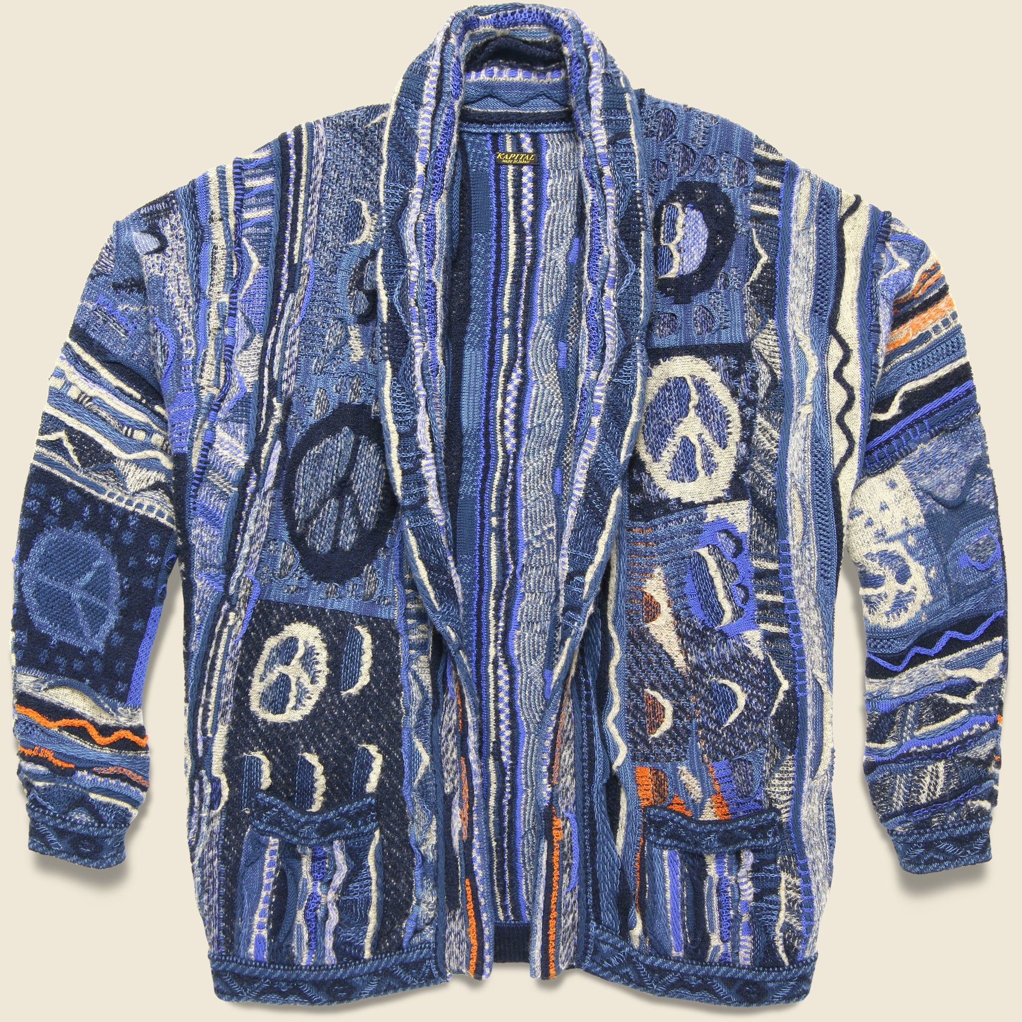 7G BORO Gaudy Knit Cardigan - Navy - Kapital - STAG Provisions - Tops - Sweater