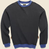 Fleece Knit x Denim Quilting NAVY 2Tones Big Sweater - Indigo - Kapital - STAG Provisions - Tops - Sweater