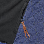 Fleece Knit x Denim Quilting NAVY 2Tones Big Sweater - Indigo - Kapital - STAG Provisions - Tops - Sweater