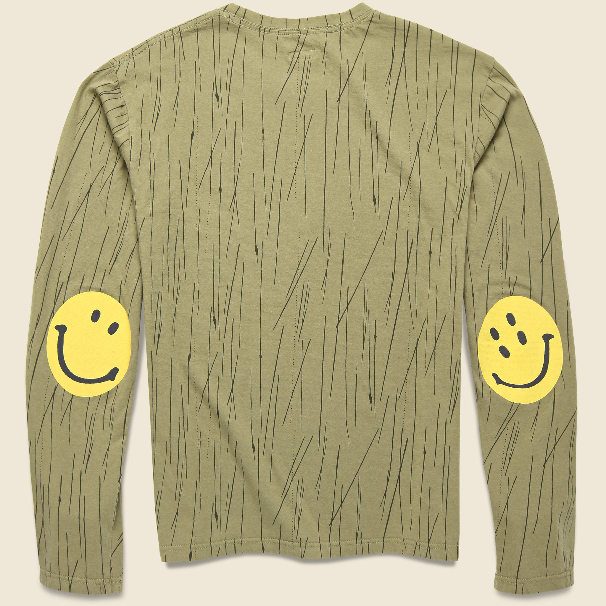 
                          RAIN CAMO Jersey Crew Long Sleeve Tee (SMILE Patch) - Khaki - Kapital - STAG Provisions - Tops - L/S Tee
                        