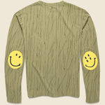 RAIN CAMO Jersey Crew Long Sleeve Tee (SMILE Patch) - Khaki - Kapital - STAG Provisions - Tops - L/S Tee