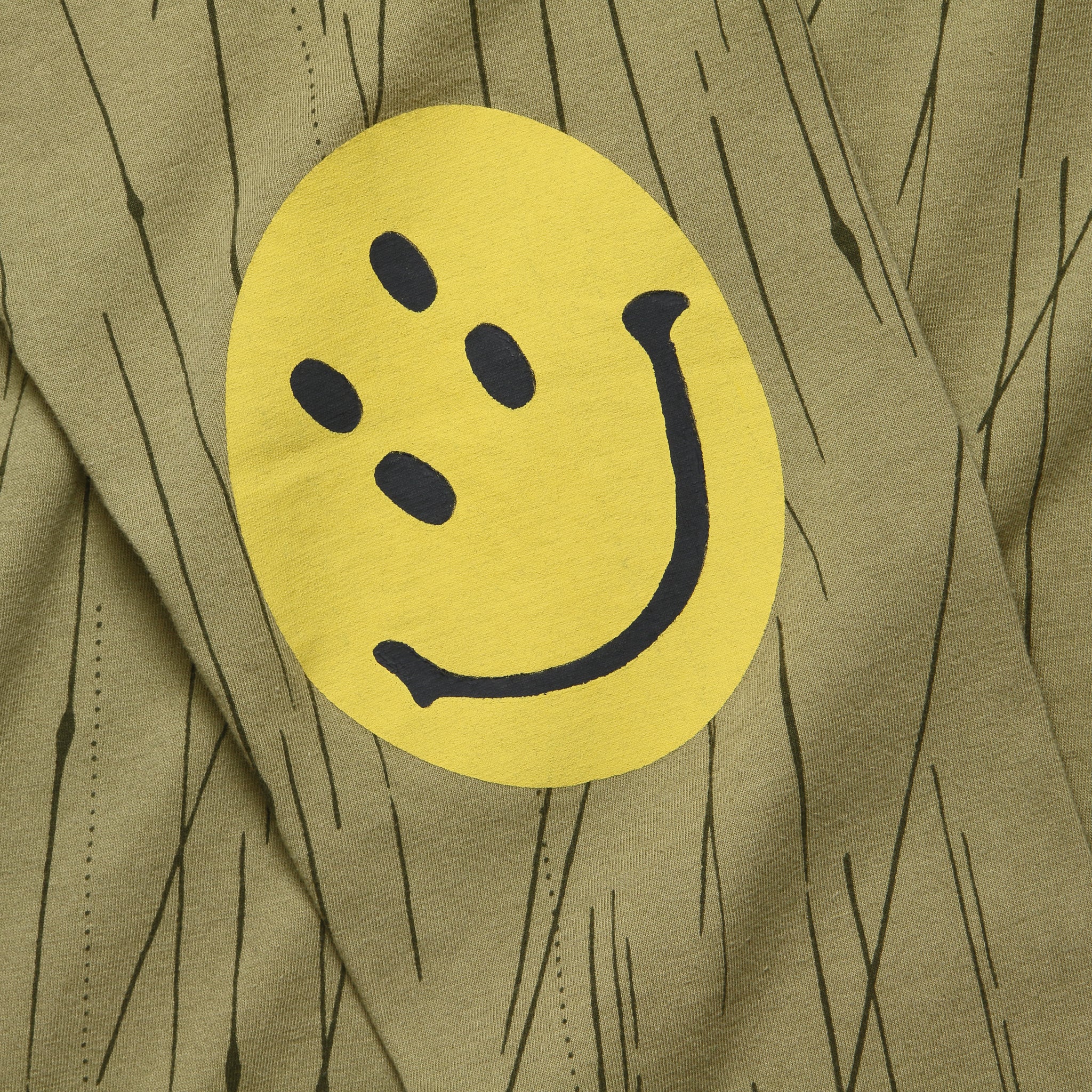 RAIN CAMO Jersey Crew Long Sleeve Tee (SMILE Patch) - Khaki - Kapital - STAG Provisions - Tops - L/S Tee
