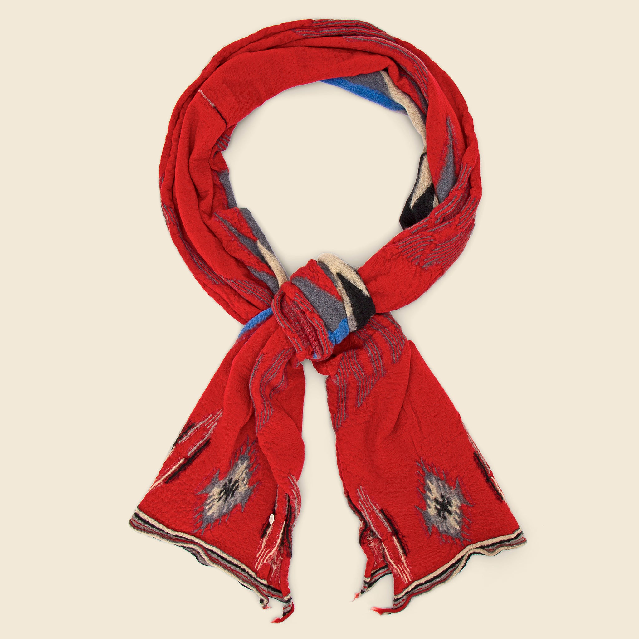 Compressed Wool Scarf ORTEGA Blanket - Red - Kapital - STAG Provisions - Accessories - Scarves