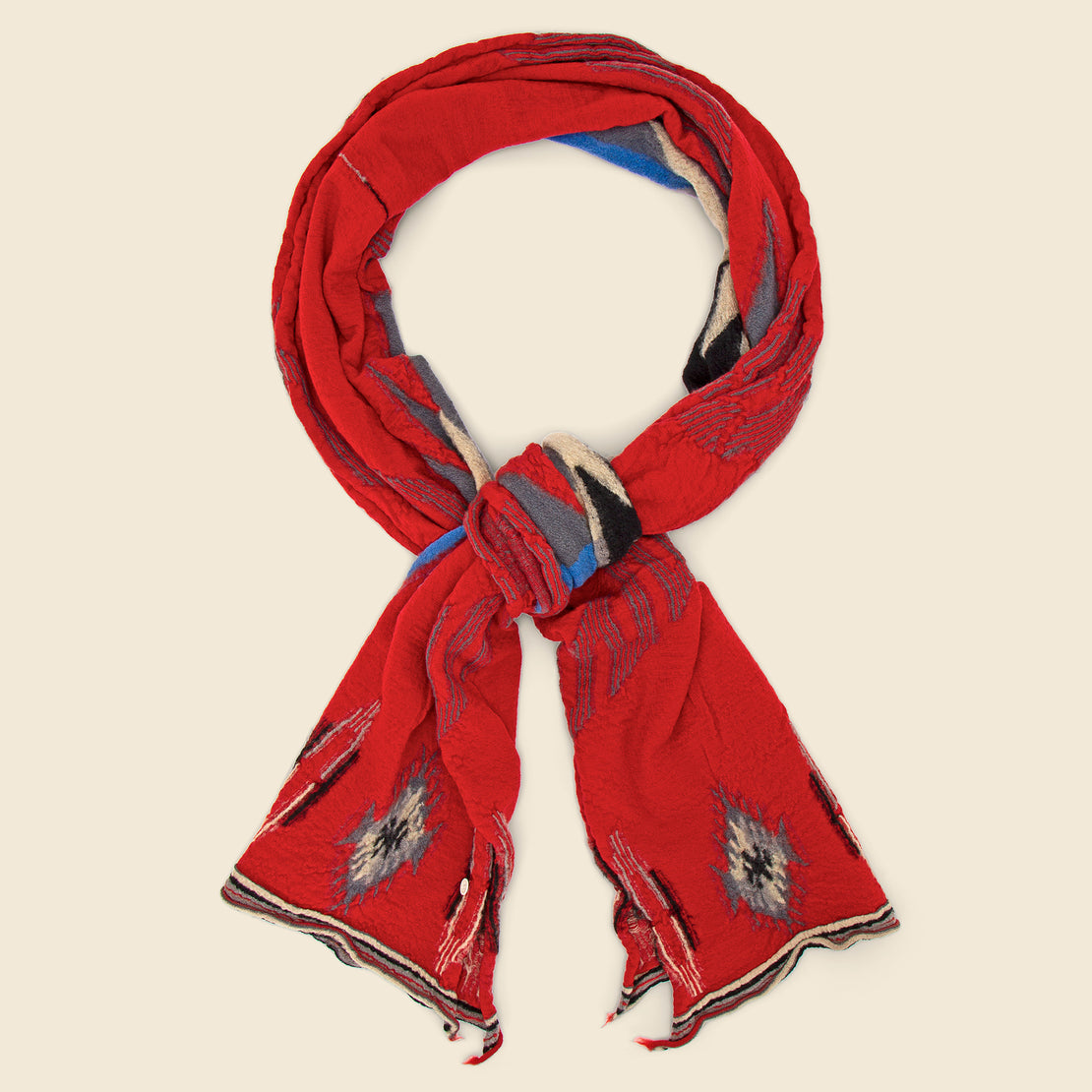 Kapital Compressed Wool Scarf ORTEGA Blanket - Red