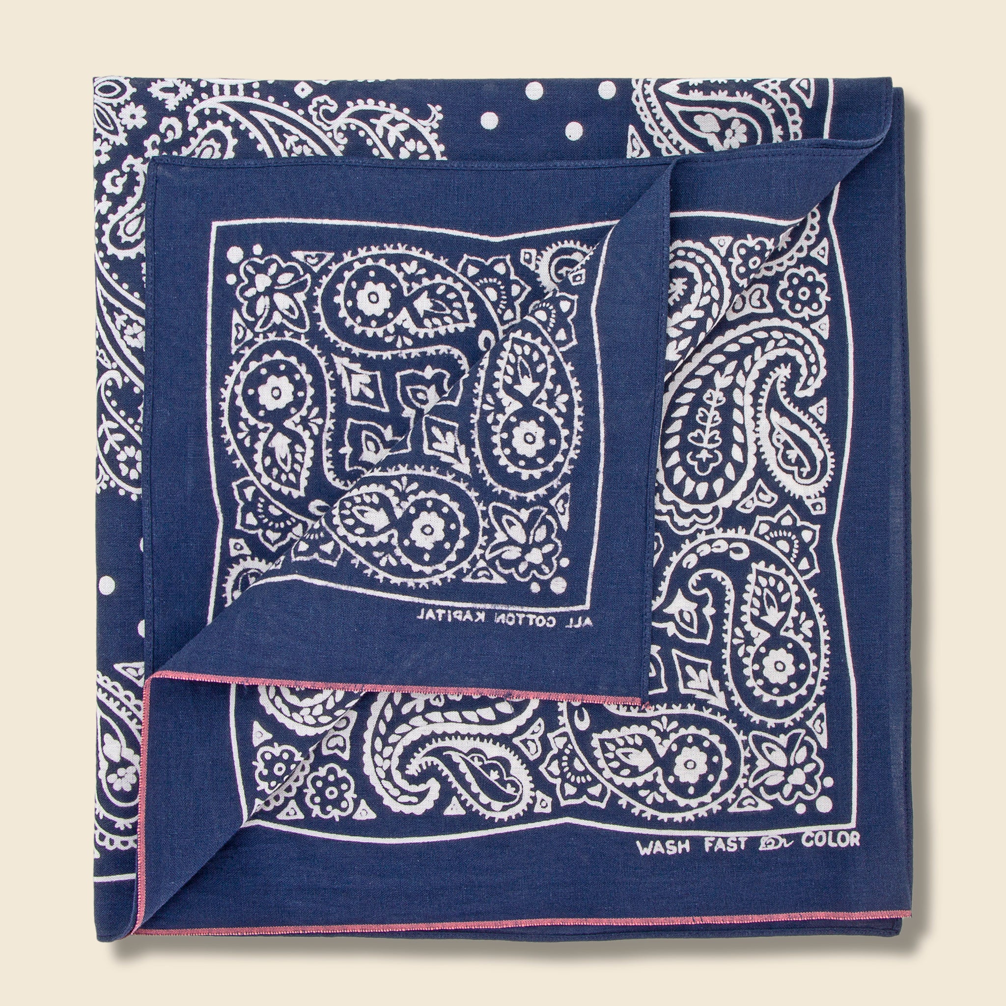 
                          Fastcolor Selvedge Bandana (TUNA DANCE) - Navy - Kapital - STAG Provisions - Accessories - Bandanas
                        