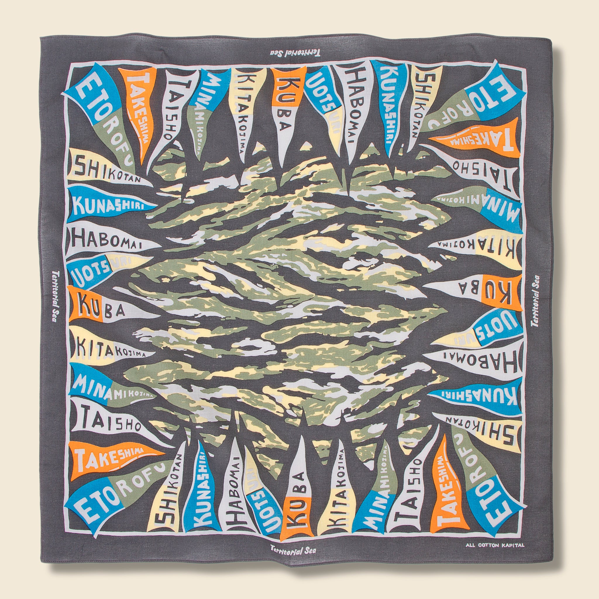 Color Bandana (FLAG & TERRITORY) - Gray - Kapital - STAG Provisions - Accessories - Bandanas
