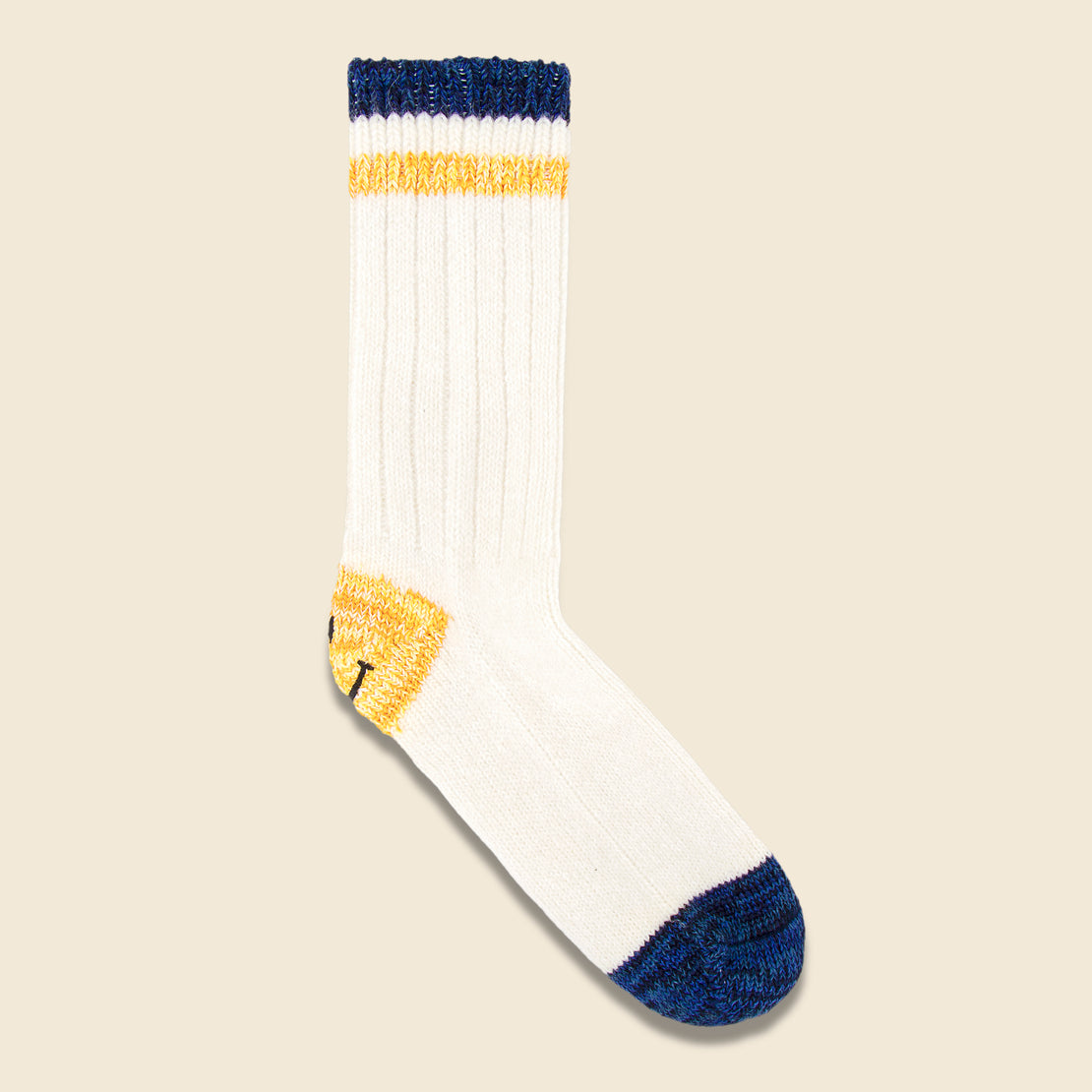 Kapital Ivy Smiley 72 Yarns Wool Socks - White
