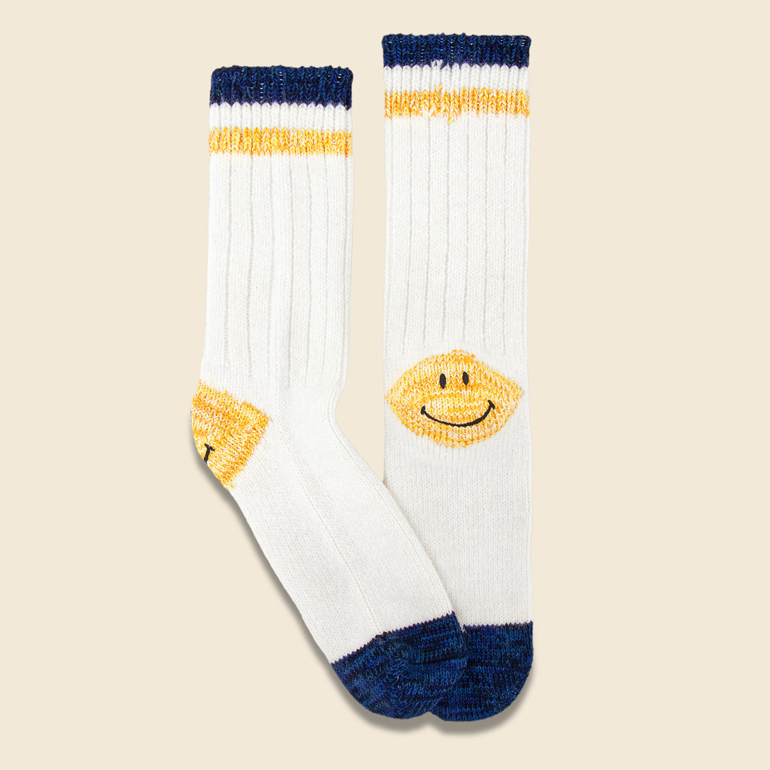 Ivy Smiley 72 Yarns Wool Socks - White