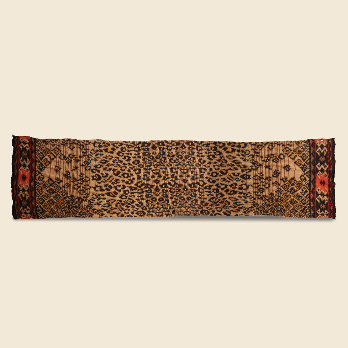 Kapital Compressed Wool Coptic Leopard Scarf - Beige