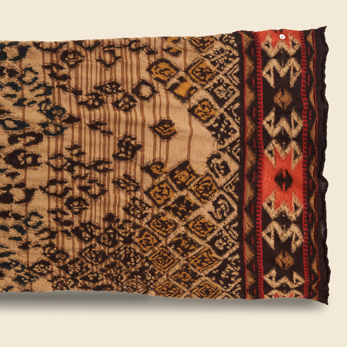 Compressed Wool Coptic Leopard Scarf - Beige