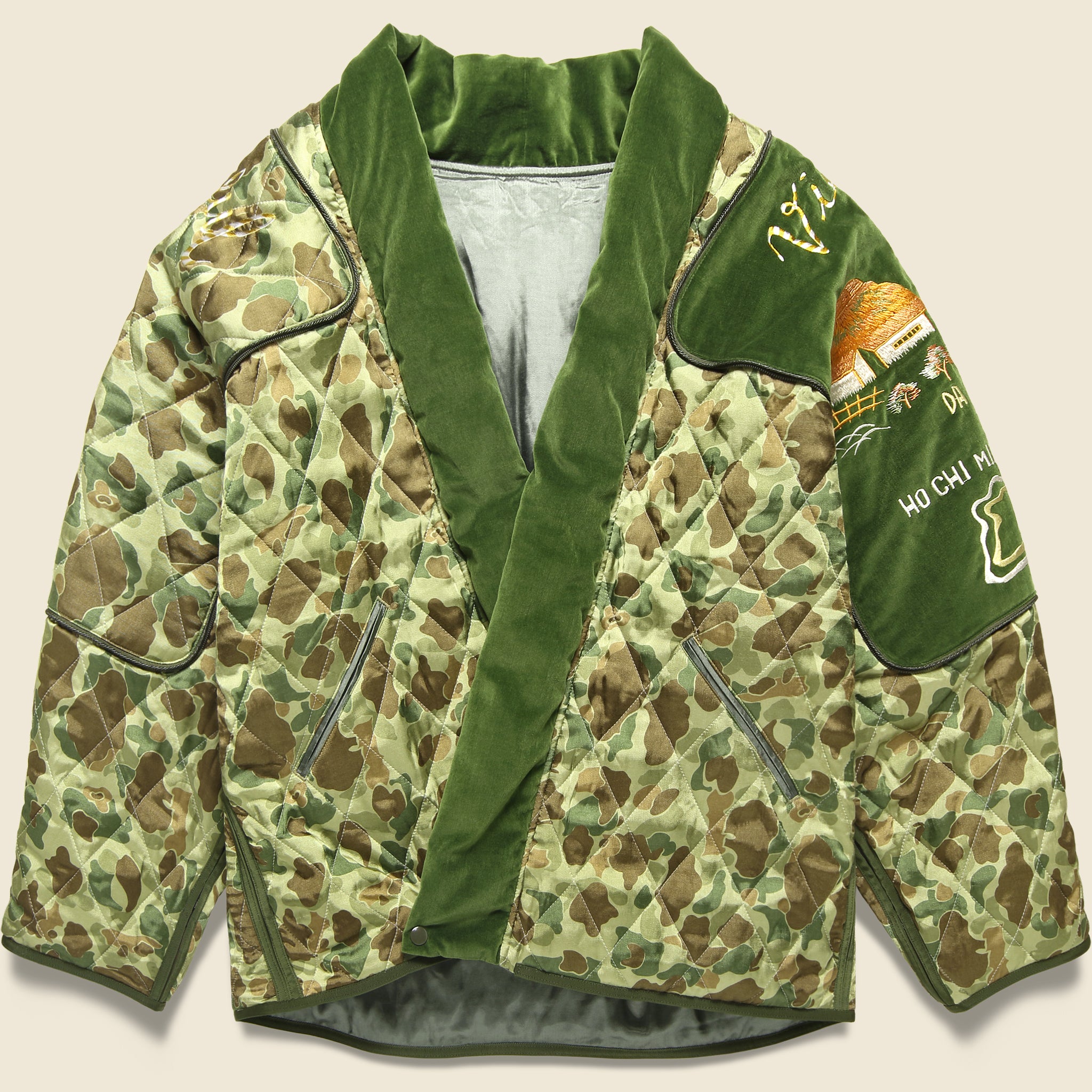 Quilted CAMO KESA SHAM Bomber Jacket - Beautiful Vietnam - Kapital - STAG Provisions - Outerwear - Coat / Jacket