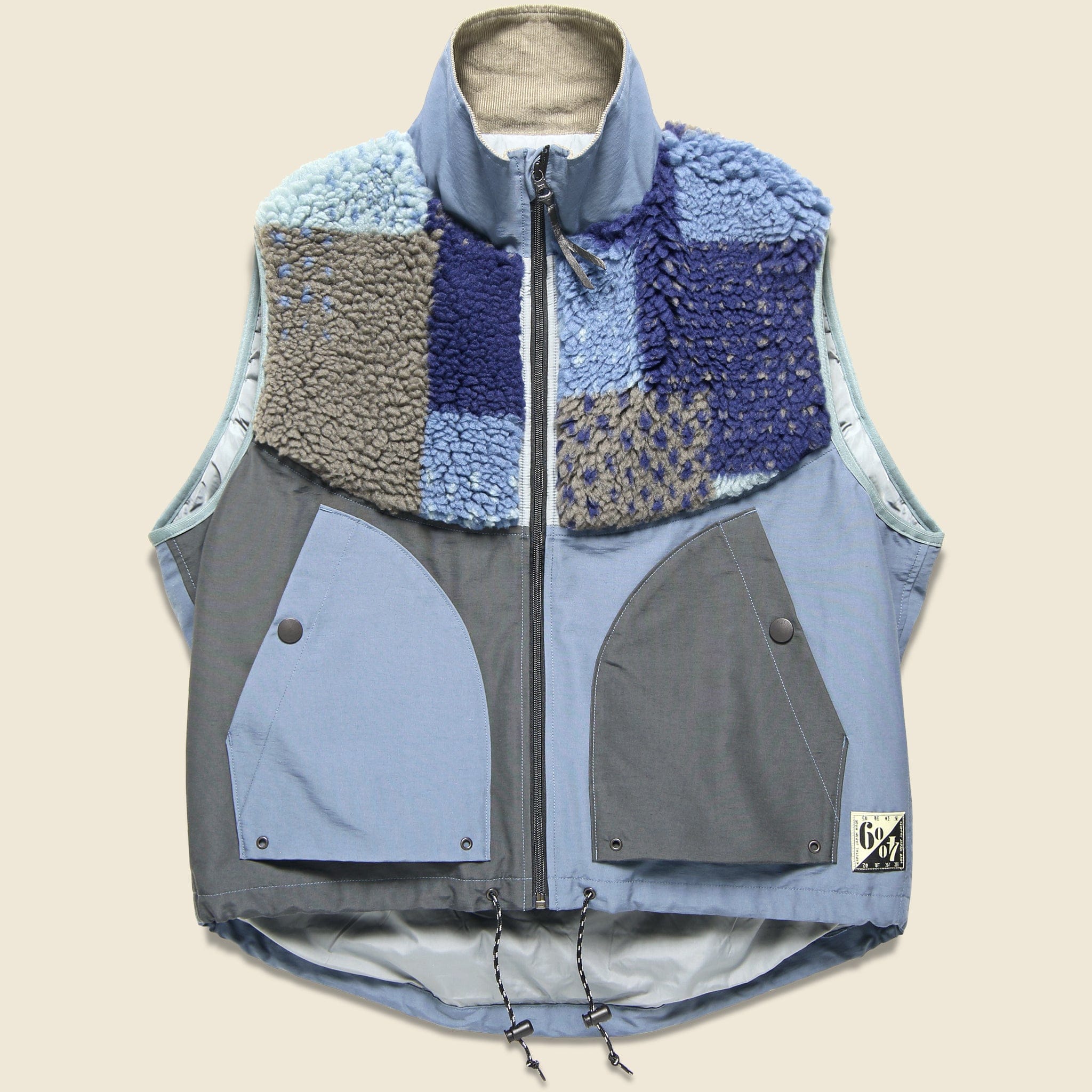 TUGIHAGI Fleece HUTTE Patchwork Vest - Navy - Kapital - STAG Provisions - Outerwear - Vest