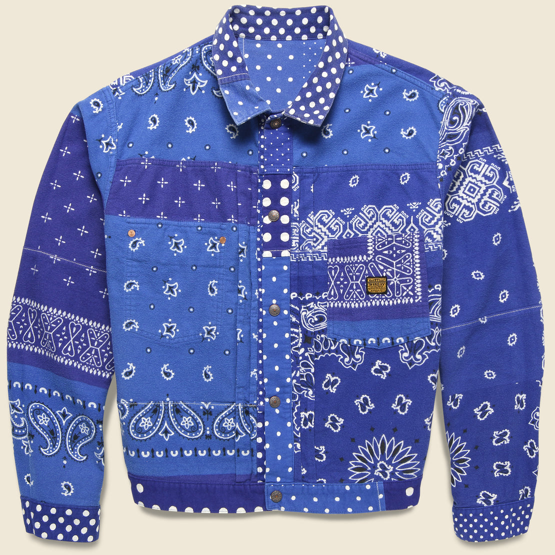 Flannel Polka Dot x Bandana Reversible Jacket - Blue - Kapital - STAG Provisions - Outerwear - Coat / Jacket