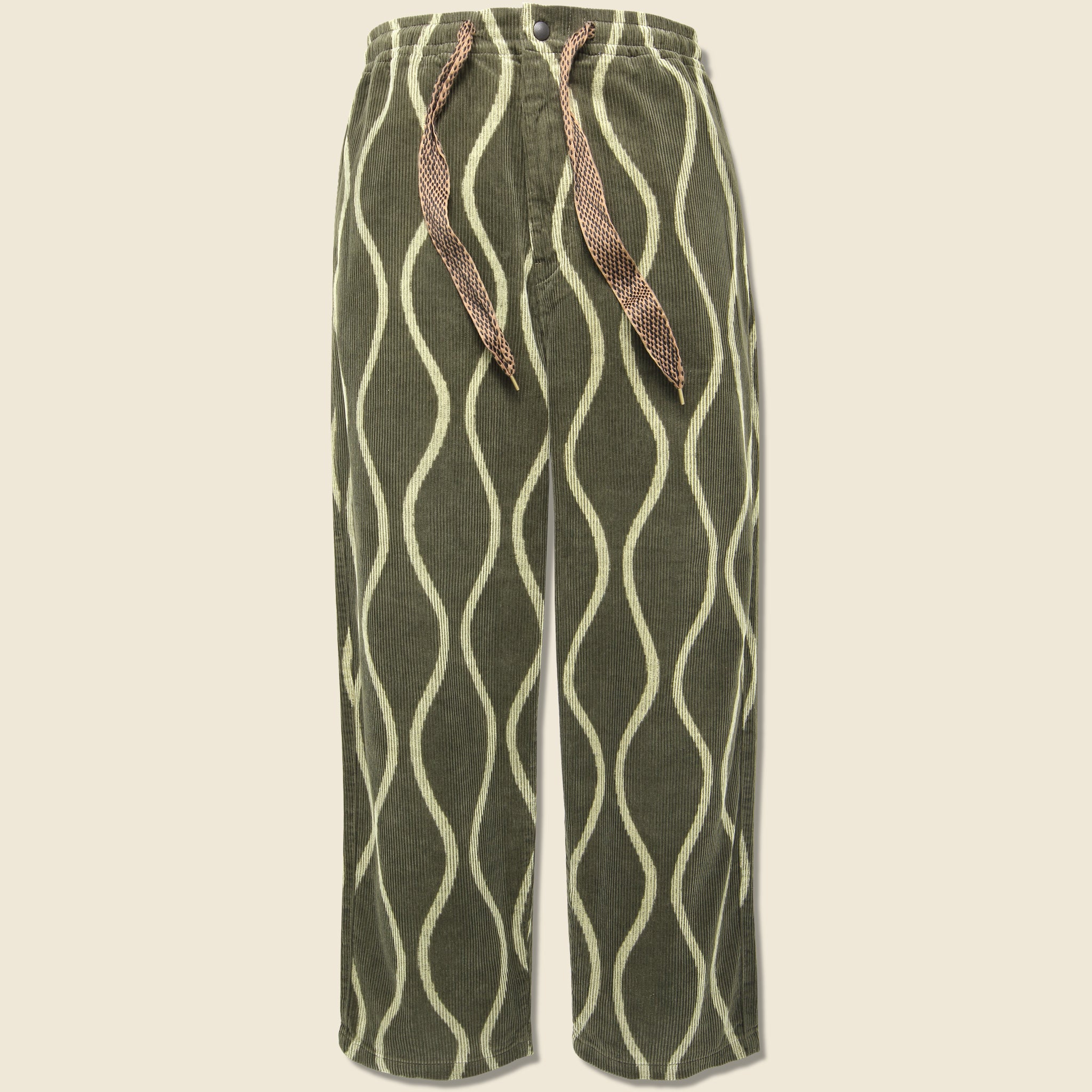 Corduroy DRUNK STRIPE EASY Pants - Khaki - Kapital - STAG Provisions - Pants - Corduroy