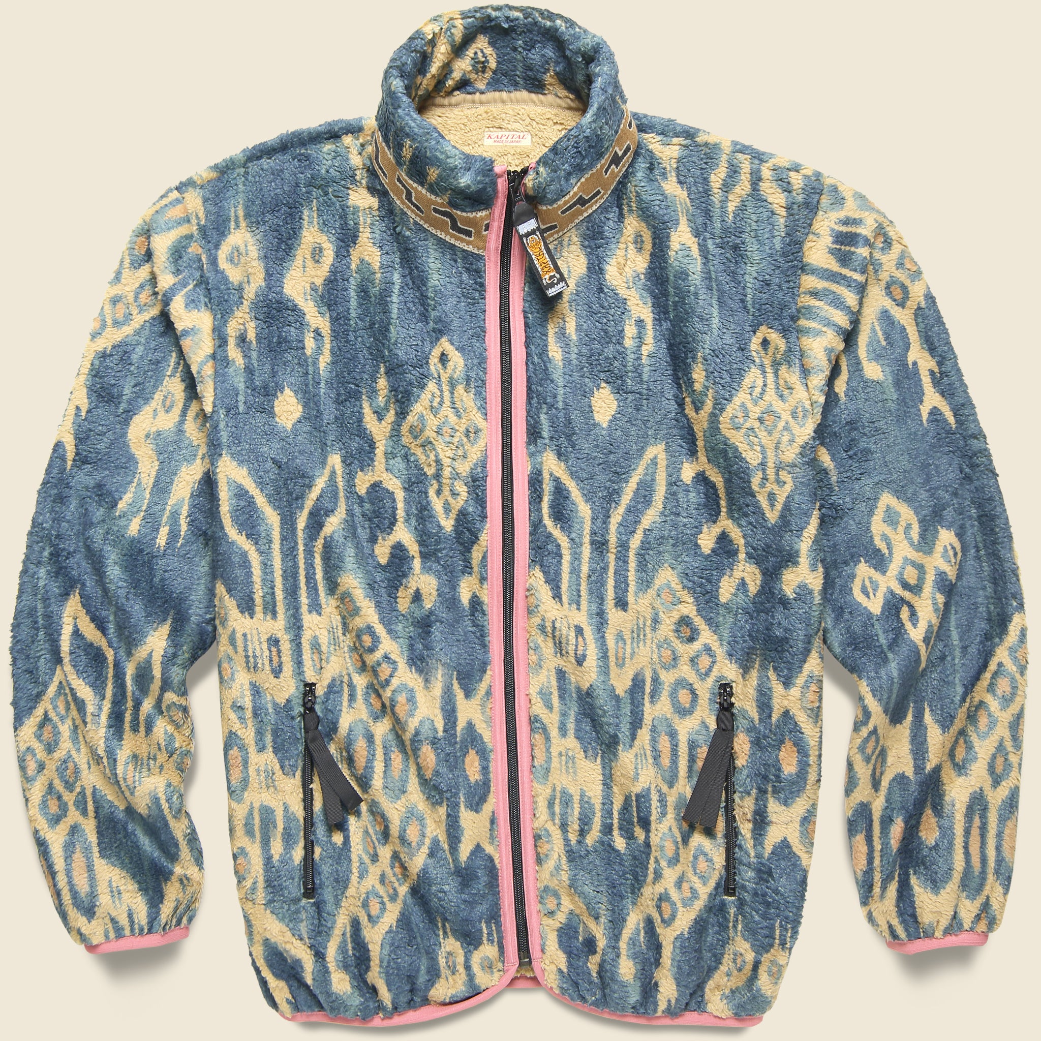 JAVA KASURI Fleece Zip Blouson - Navy - Kapital - STAG Provisions - Outerwear - Coat / Jacket