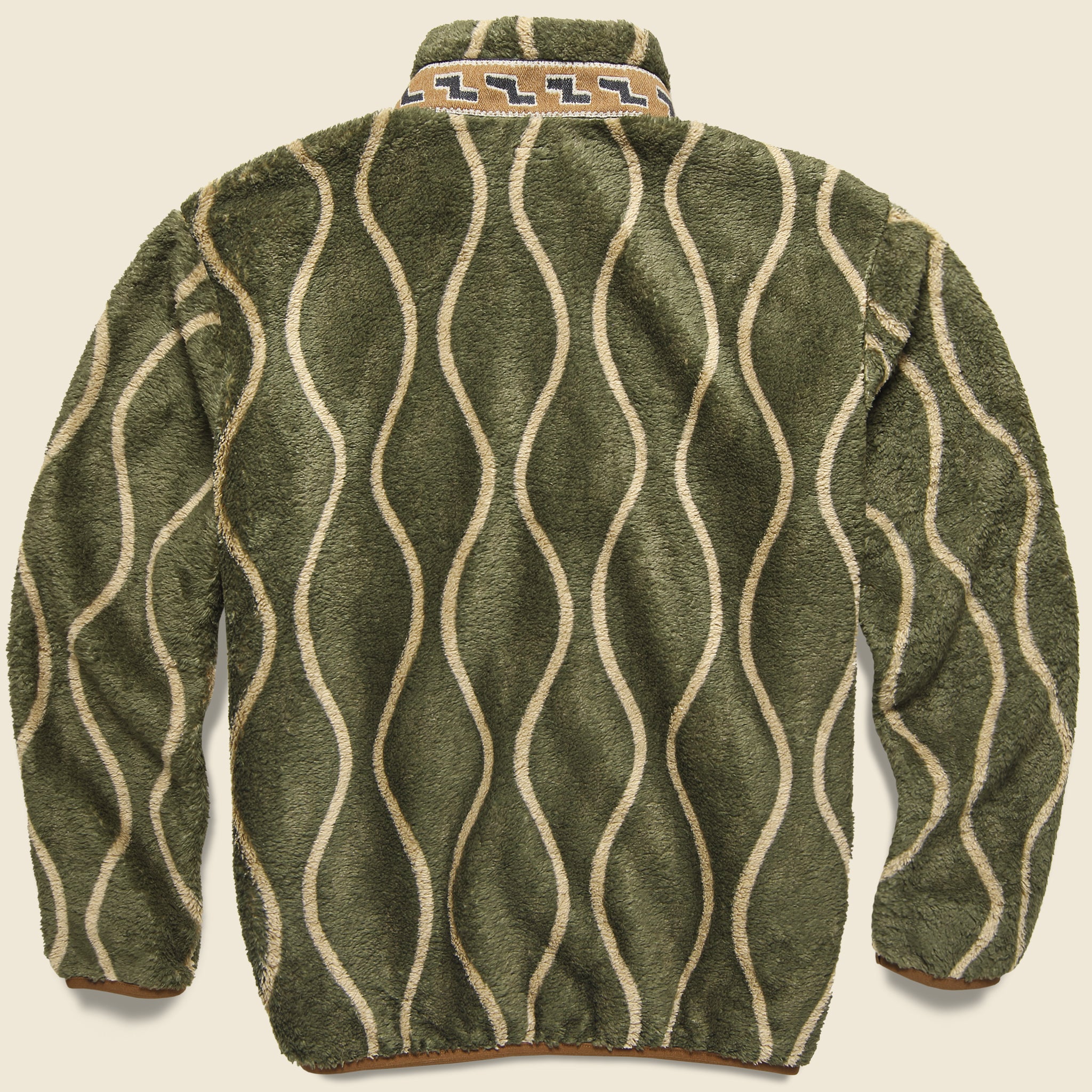 DRUNK STRIPE Fleece Zip Blouson - Khaki - Kapital - STAG Provisions - Outerwear - Coat / Jacket