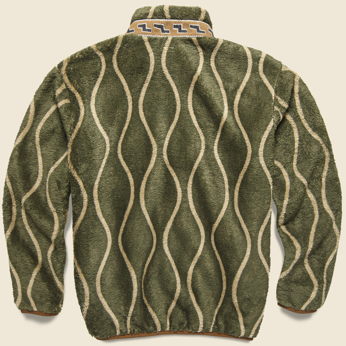 DRUNK STRIPE Fleece Zip Blouson - Khaki - Kapital - STAG Provisions - Outerwear - Coat / Jacket
