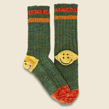 60 Yarns Gandrelle Ivy Rainbow Happy Heel Hold Sock - Green - Kapital - STAG Provisions - Accessories - Socks