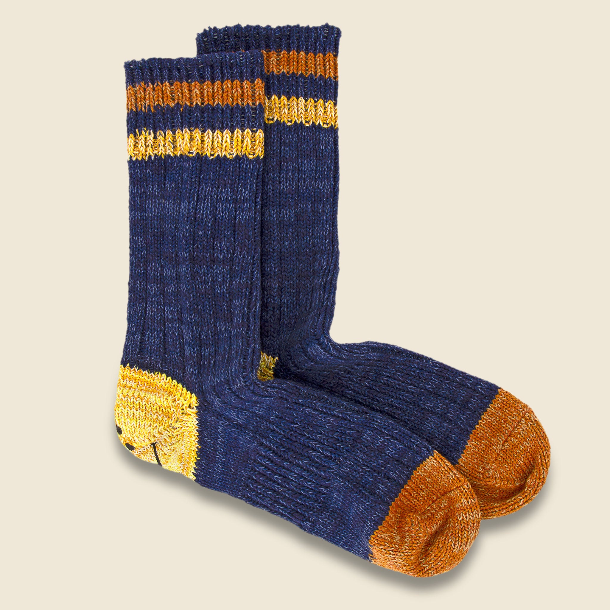 60 Yarns Gandrelle Ivy Rainbow Happy Heel Hold Sock - Navy - Kapital - STAG Provisions - Accessories - Socks