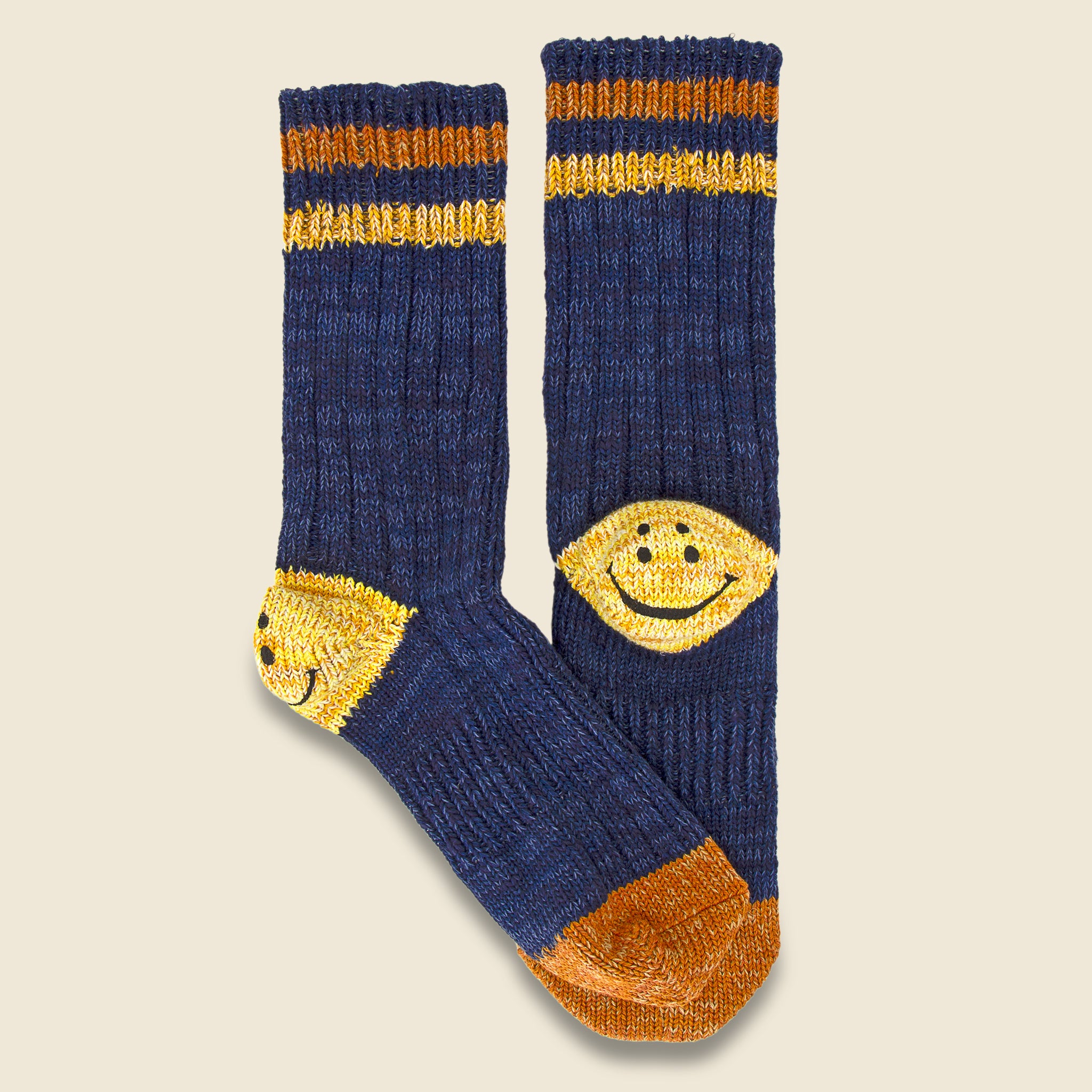60 Yarns Gandrelle Ivy Rainbow Happy Heel Hold Sock - Navy - Kapital - STAG Provisions - Accessories - Socks