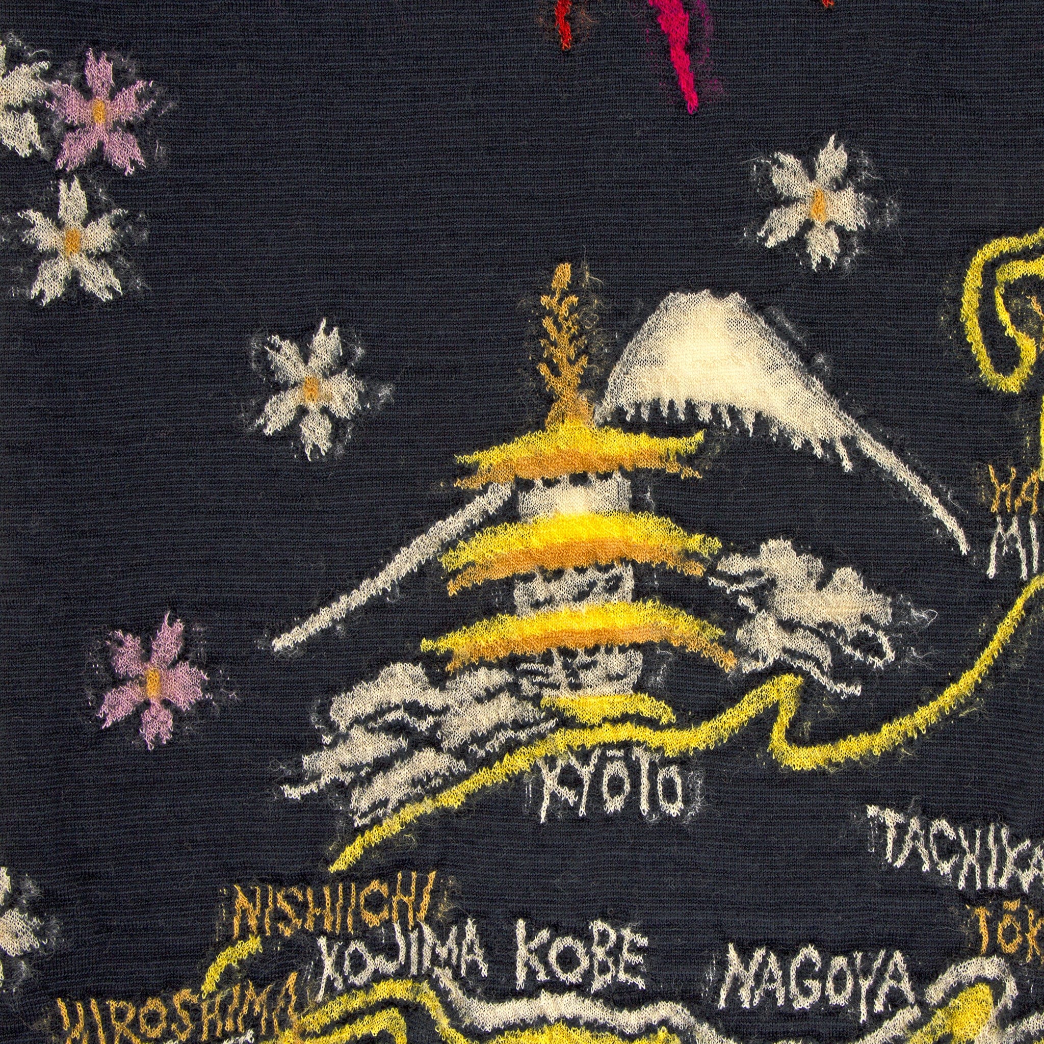 Wool HAPPY SOUVENIR Scarf - Black - Kapital - STAG Provisions - Accessories - Scarves