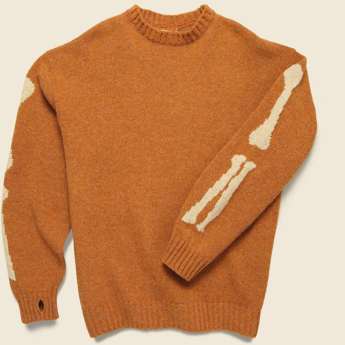 Kapital 5G Wool BONE Crew Sweater - Orange