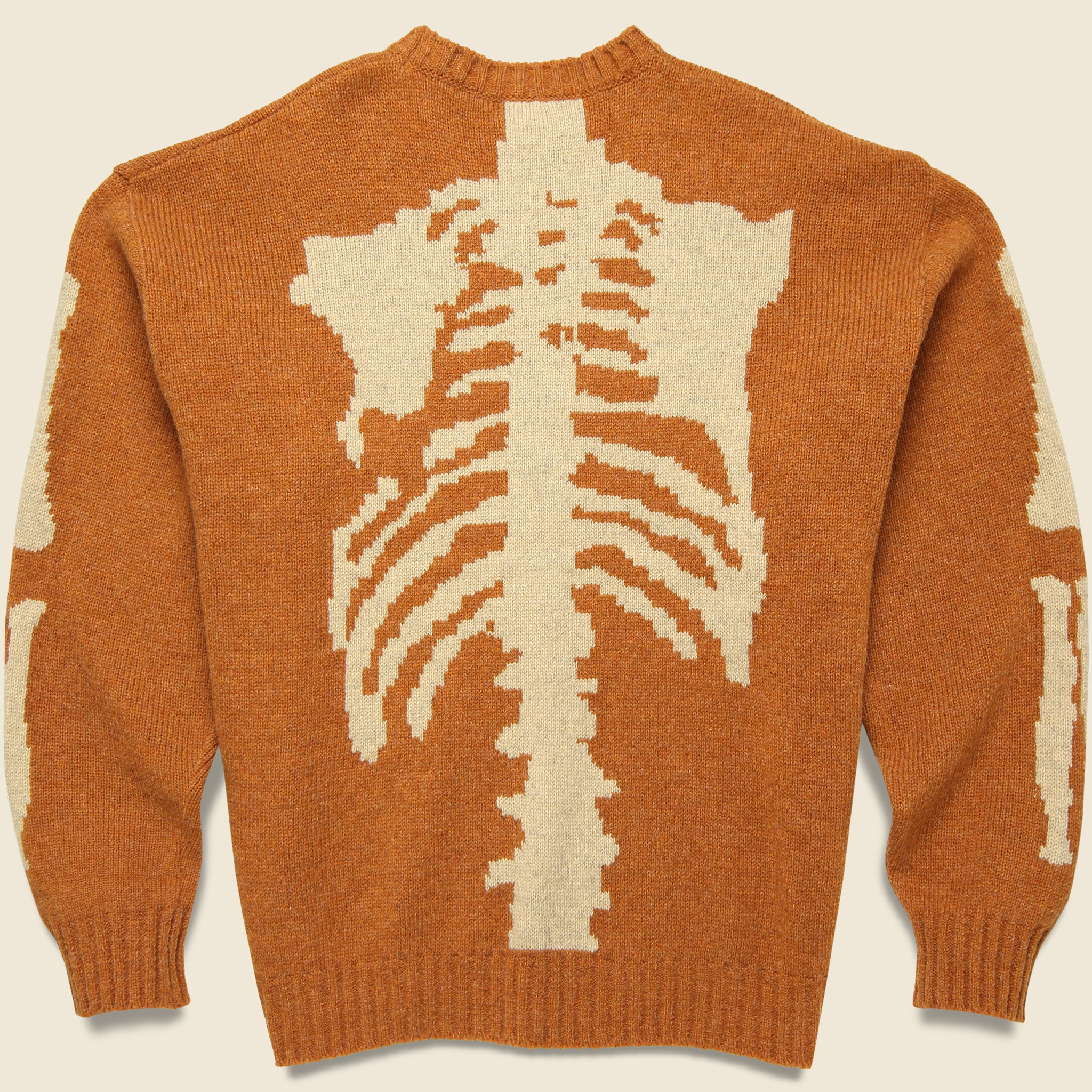 5G Wool BONE Crew Sweater - Orange - Kapital - STAG Provisions - Tops - Fleece / Sweatshirt
